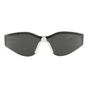 New Authentic Gucci Womens Shield/Wrap White White Grey Fashion Designer Sunglas